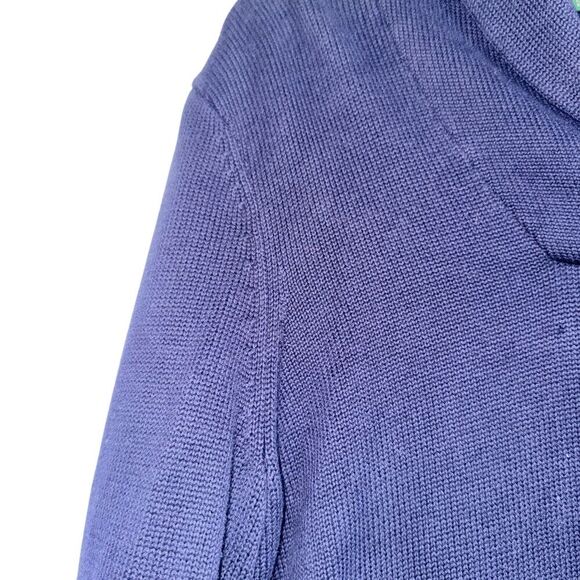 Lauren Ralph Lauren Sz XL Shawl Neck Sweater Nautical Cozy Navy &‎ Gold - Picture 4 of 12